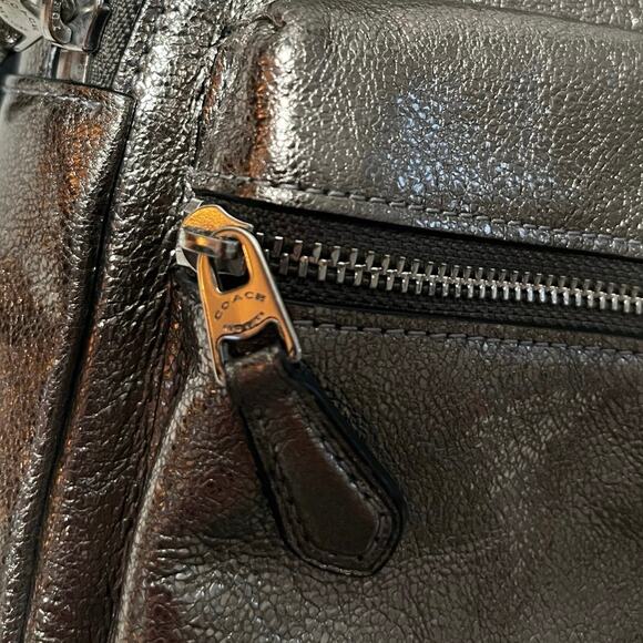 Coach Mini Charlie Backpack F35238 Metallic Gold Sparkle Crackle Leather - Picture 9 of 9